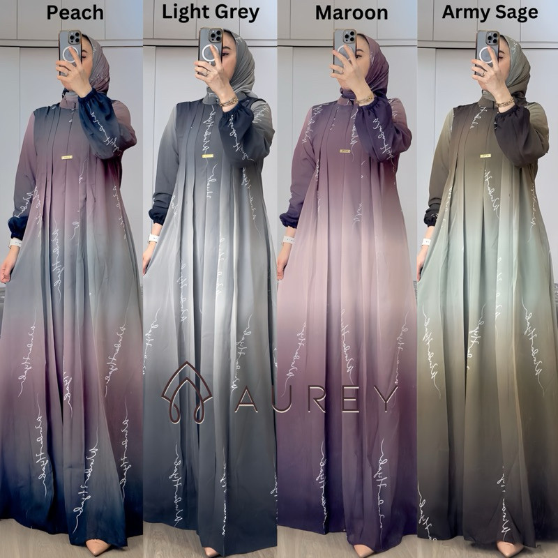 Aurey - set hijab givani gamis wanita dress mewah busui friendly gamis ceruti hyget premium busui