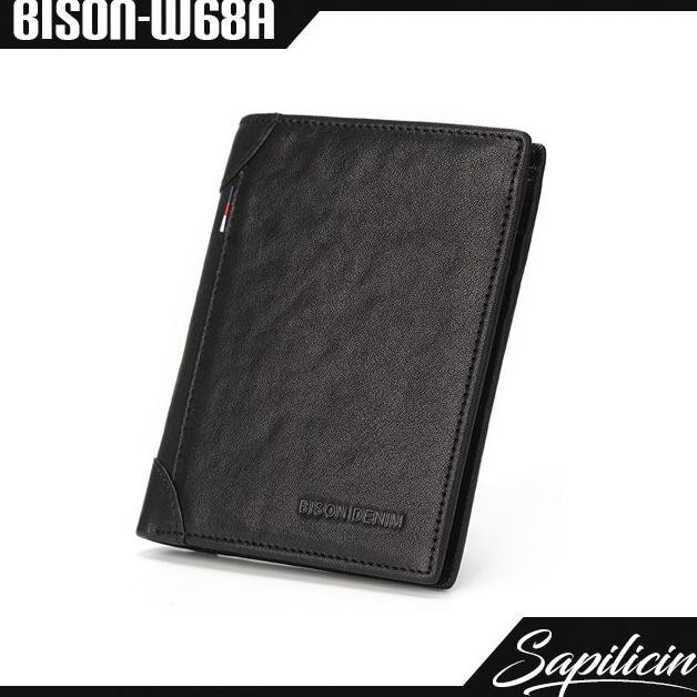 Siap Kirim Dompet Pria Kulit Sapi Nabati Bison Denim Bifold Wallet (BISON-W68A)