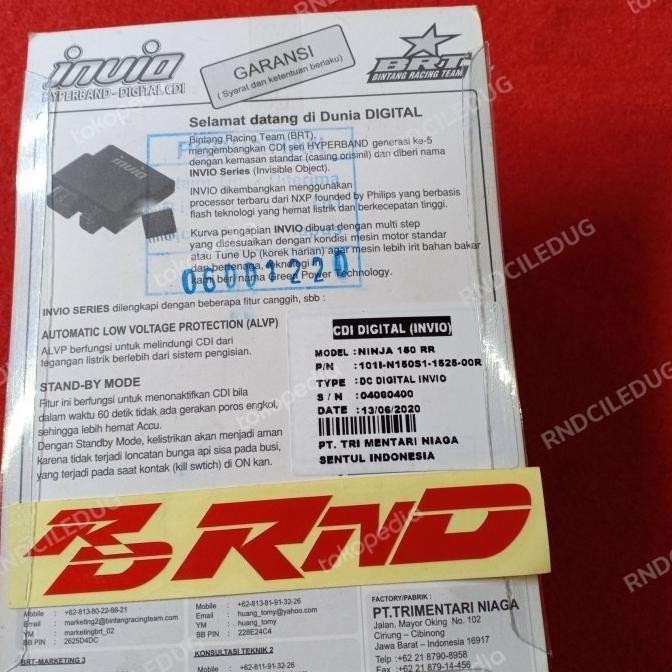 Promo CDI BRT Invio Ninja 150 RR - R COD