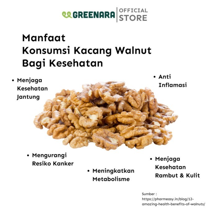 

BARANG TERLARIS Greenara Kacang Walnut Panggang 120gr / Roasted walnut