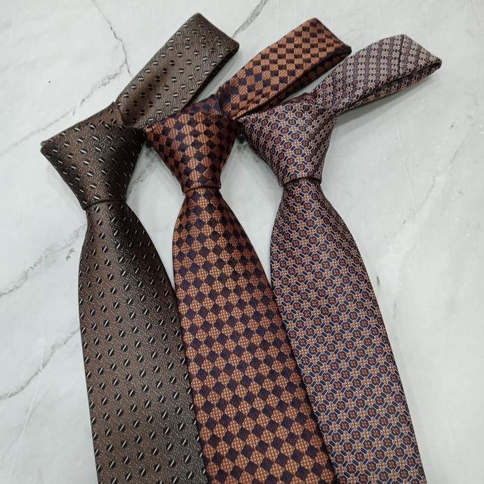 dasi coklat motif kotak dasi pria motif kotak kotak panjang import