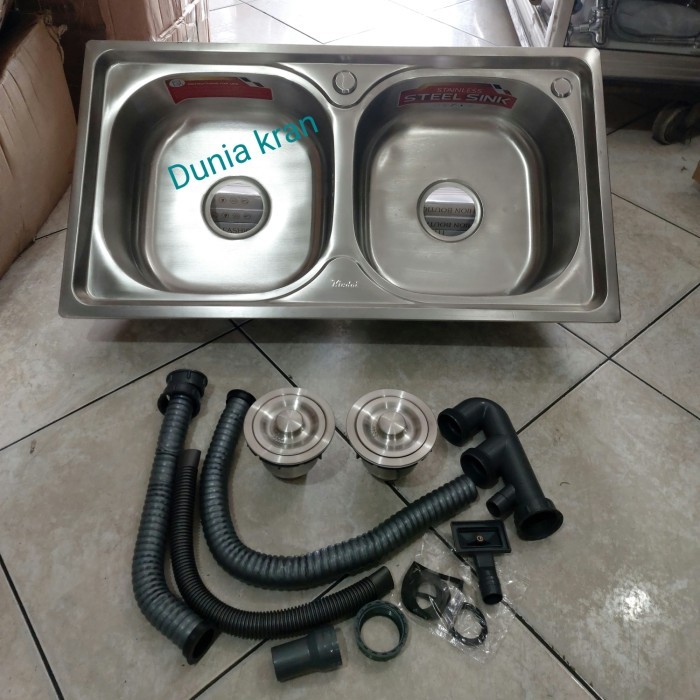 kitchen sink 2 lubang stainless / Tempat cuci piring / bak cuci piring
