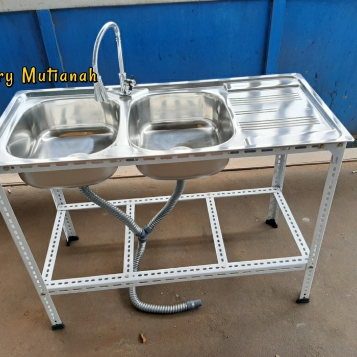 Bak cuci piring stainless wastafel cuci piring 2 lubang termurah