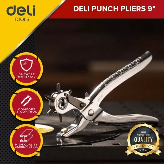 

Terlaris Deli Hole Puncher / Tang Pembolong Pelubang Sabuk Gesper Kulit DL1919C SALE