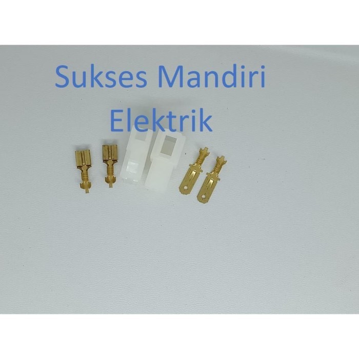 Socket 2 Pin Besar+Skun / Soket Motor / Konektor Motor/Connector Kabel