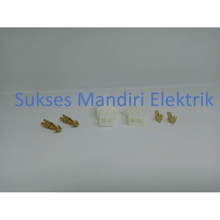 Socket 2 Pin Kecil+Skun / Soket Motor / Konektor Motor/Connector Kabel