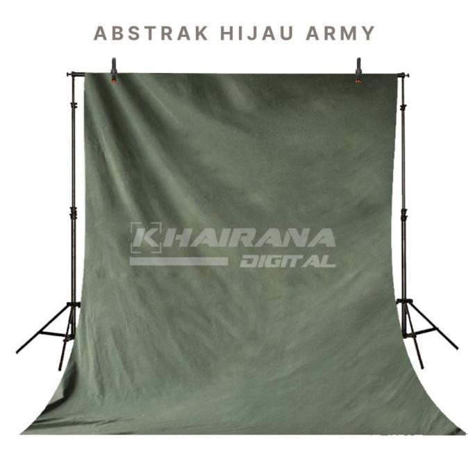 Background Backdrop Layar Foto Studio Hijau army 3x4meter