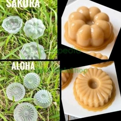 %%%%] Cetakan Puding Mini Sakura & Aloha, Loyang Mini Puding Agar 12pcs/1lsn