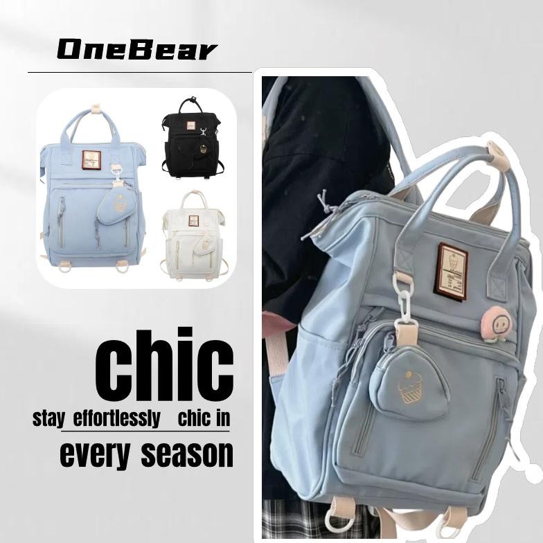 SPECIAL Onebear backpack korea sma wanita tas sekolah ransel Fashion waterproof laptop backpack Jepa