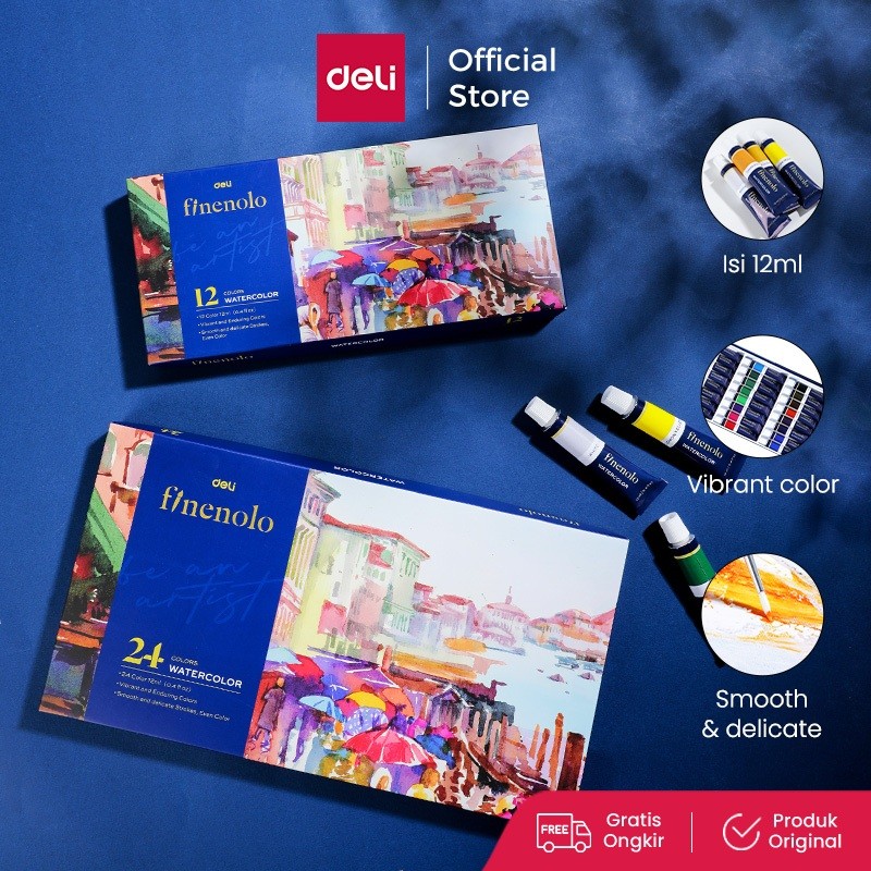 

Deli Finenolo Cat Air / Watercolor /24 Warna Mewah EC19