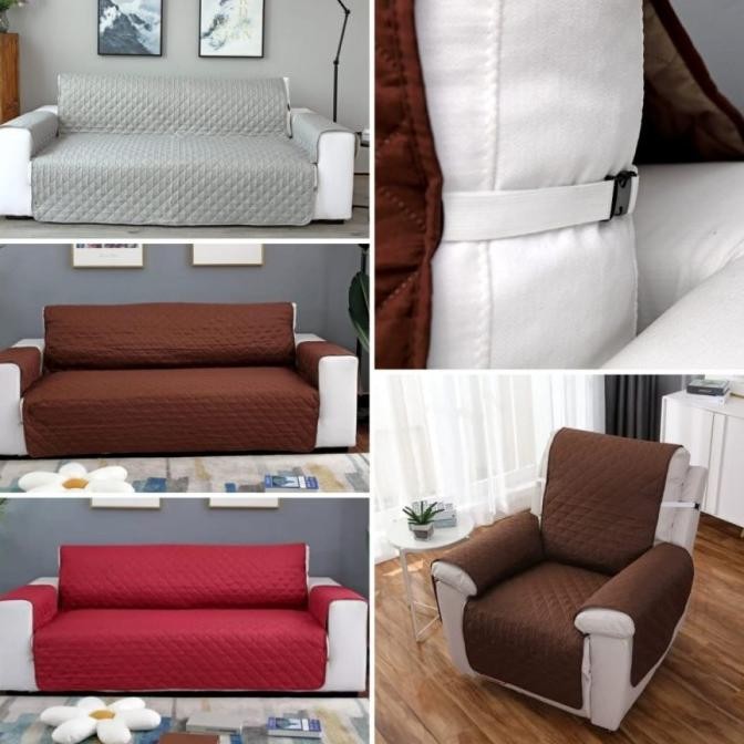 SOFA PROTECTOR 1 2 3 SEATER COVER SARUNG PENUTUP MICROFIBER WATERPROOF