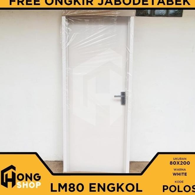 Pintu Kamar Mandi Pvc Tebal 80X200 Lmke80 Polos + Kunci Engkol Vjstore12