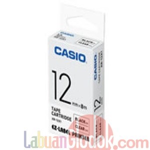CASIO EZ - Label Printer XR-12X1 12mm Black Ink Clear/Casio 12mm clear
