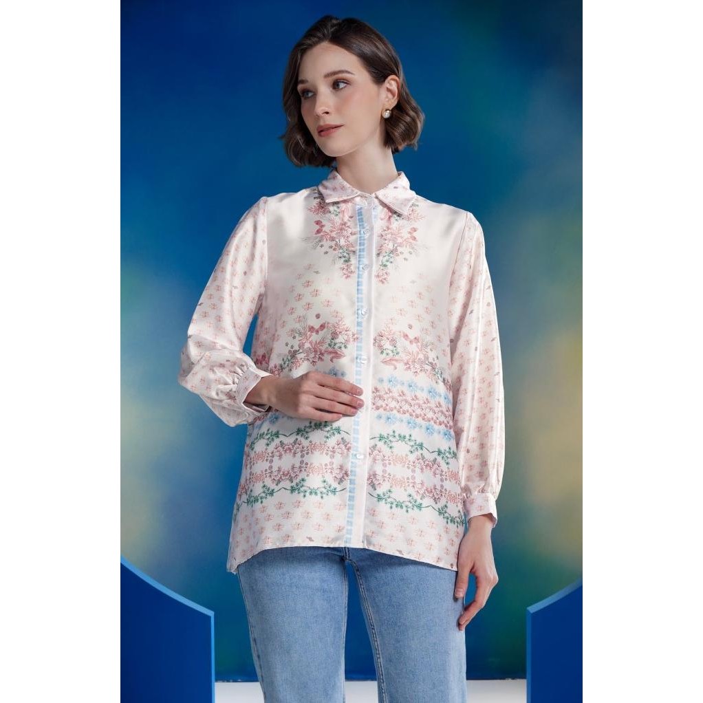 Benang Jarum - Coral Dreams Pleated Shirt - Jellyfish