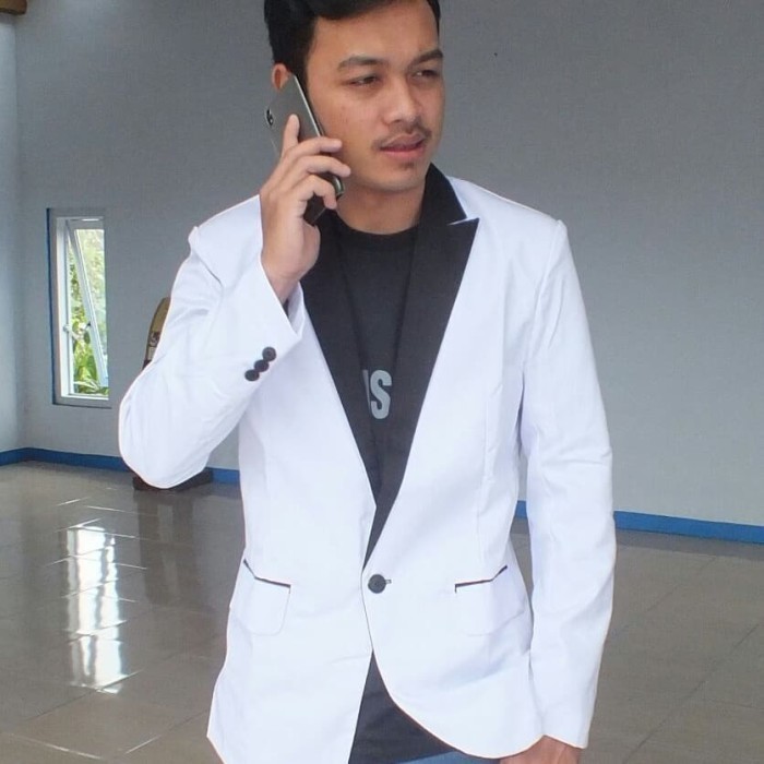 Jas Blazer pria Warna Putih/Jas pernikahan/Kuliah - Putih, XL