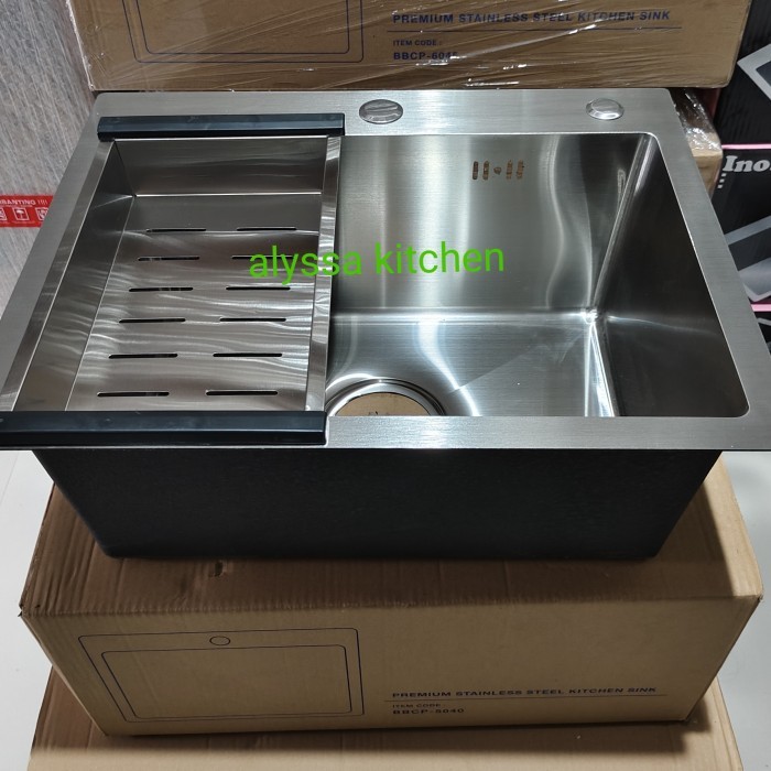 kitchen sink 1 lubang 5040 stainless/ kitchen sink 50 cm x 40 cm s