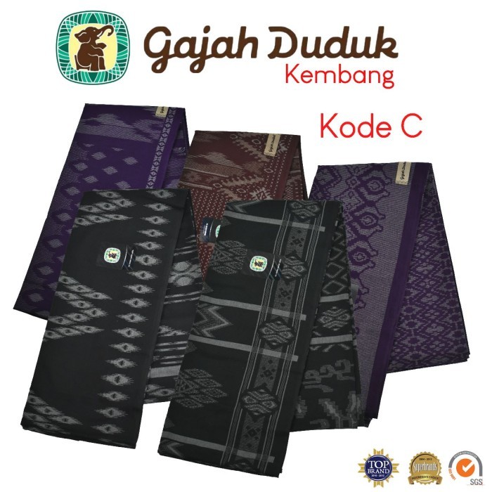 Sarung Asia Kembang Cap Gajah Duduk Perlengkapan Sholat Pria Muslim Asli 100%