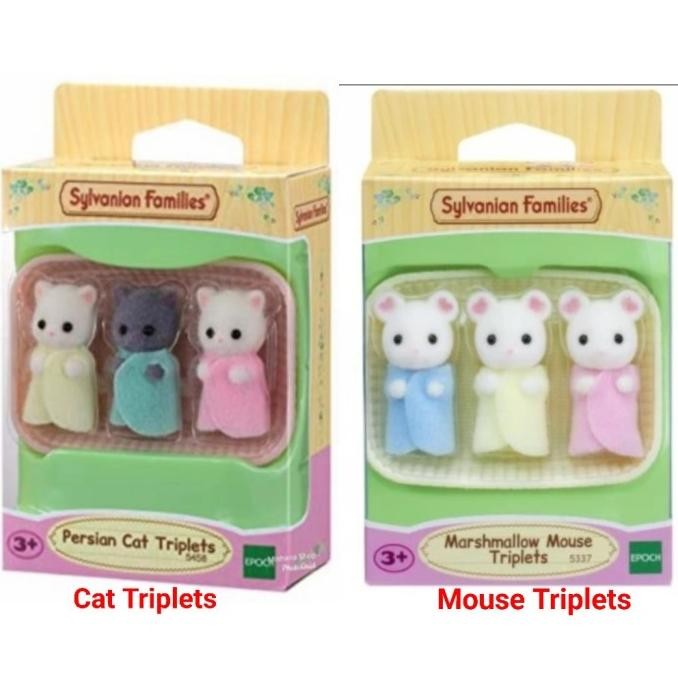 Boneka Sylvanian Families Persian Cat Kucing Triplets 3 Figure 5458