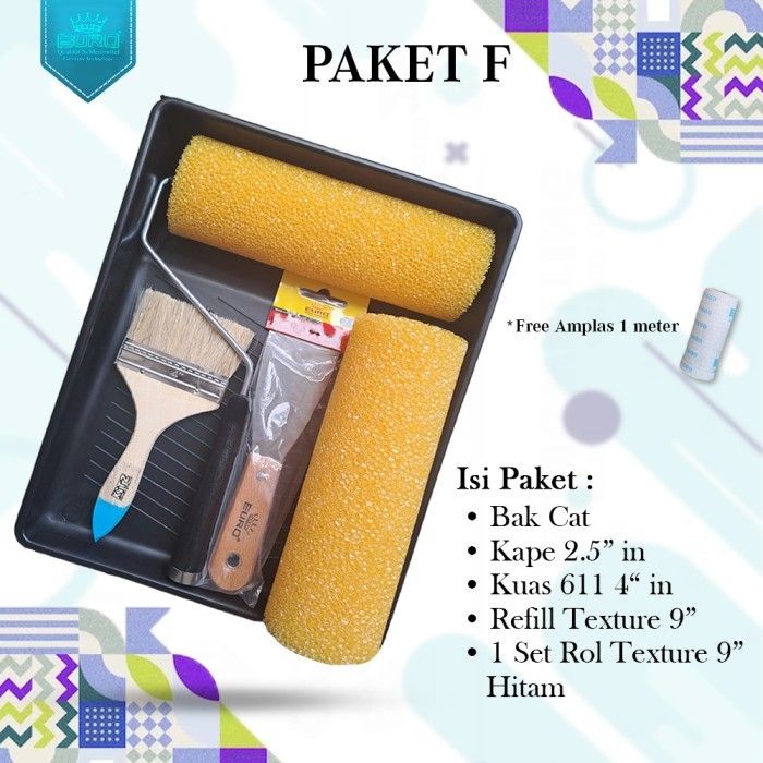 Roll Cat Tekstur Motif Kamprot 9 in Texture roller - Paket Cat Kamprol Promo