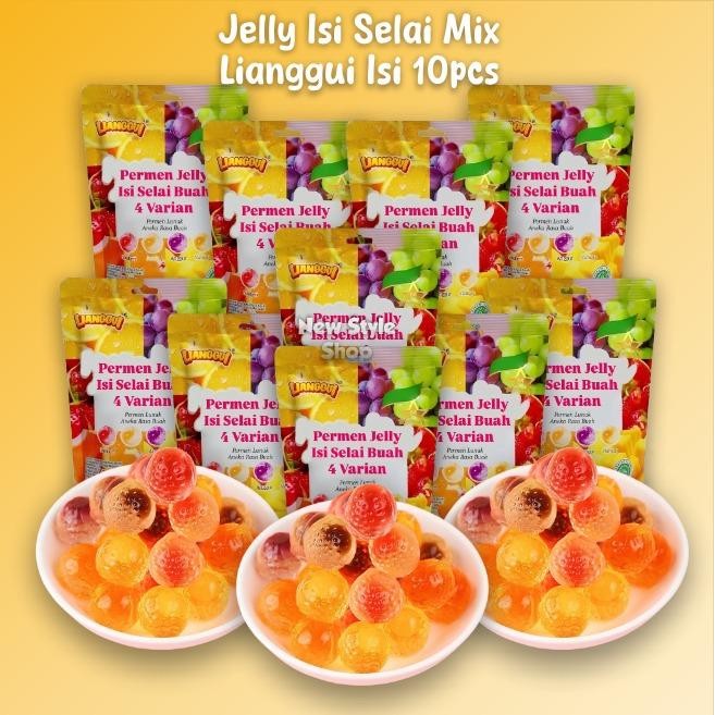 

Barang Terlaris [ Halal ] Lianggui Jelly Gummy Mix Permen Lunak Isi Selai 108G X 10 Pcs Packing Aman