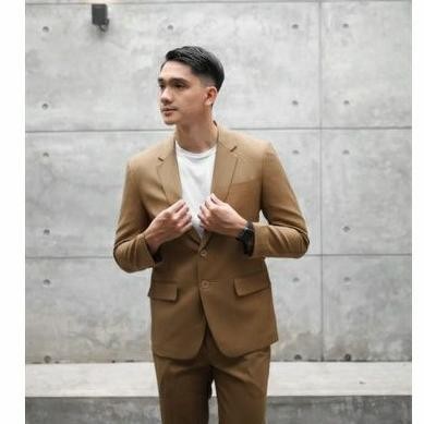 Elegant Jas Slimfit Brown/Jas Slimfit Pria (FREE COVER JAS EKONOMIS)