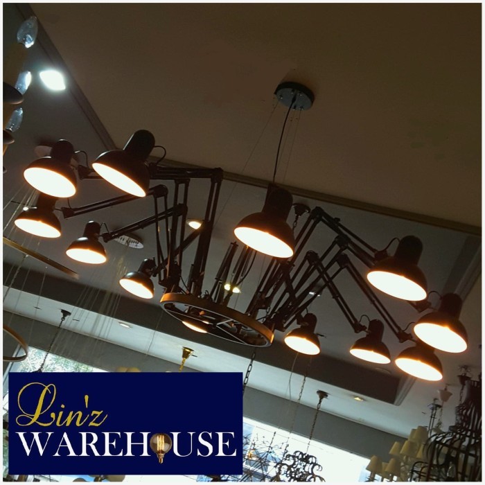 Terpopuler Lampu Gantung Sorot Industrial Spider Chandelier Untuk Cafe