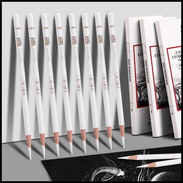 

NYONI Pensil Arang Putih / NYONI White Charcoal Pencil 1 box 8 Pcs