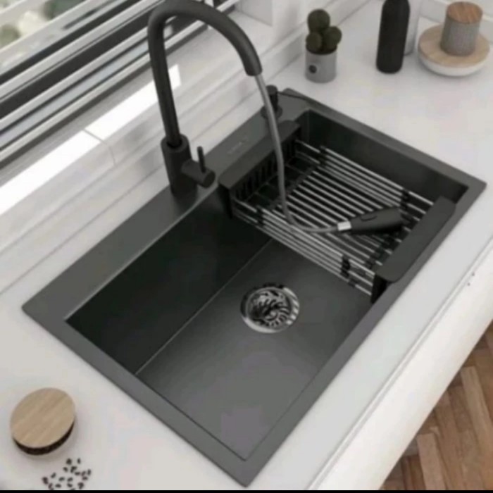 Kitchen Sink 8050 Black/ Bak cuci piring Hitam Body only