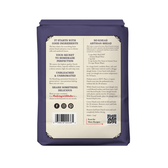 

BARANG TERLARIS Bob's Red Mill Unbleached Artisan Bread Flour 2.27kg