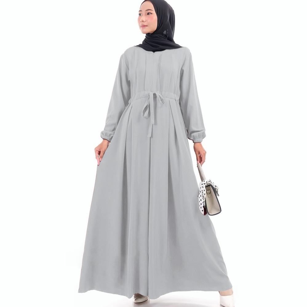 MUSLIM - GDTima Gamis Hitam Polos Baju Gamis Terbaru  Lengan Panjang Syari Dress Gamis Crinkle TERLA