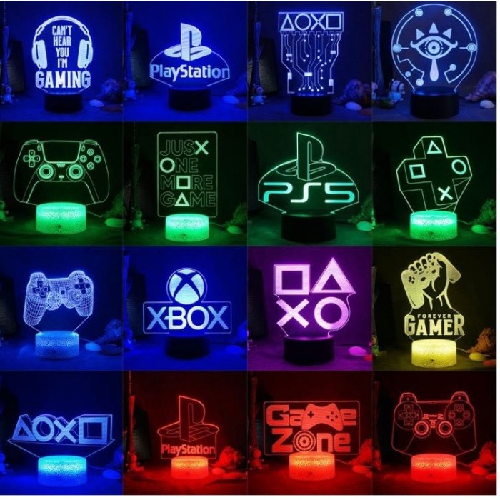 3D led lamp icon light Playstation Gaming Room Lampu Tidur Lampu Meja