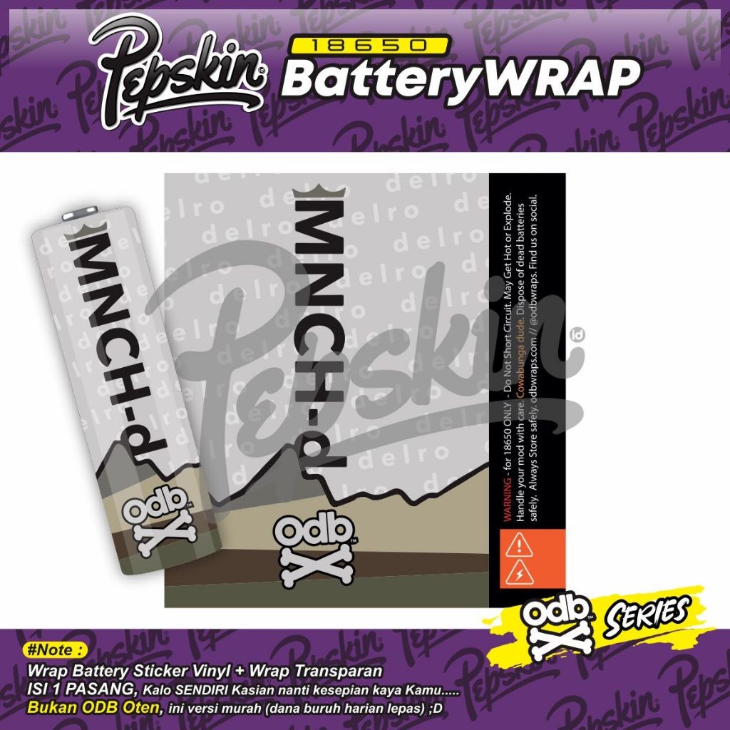 

Premium Cut - Stiker Wrap Batrei 18650 Odebe V 04 Garskin Stiker / Case Custom Terlaris 2PCS/ Fullbody