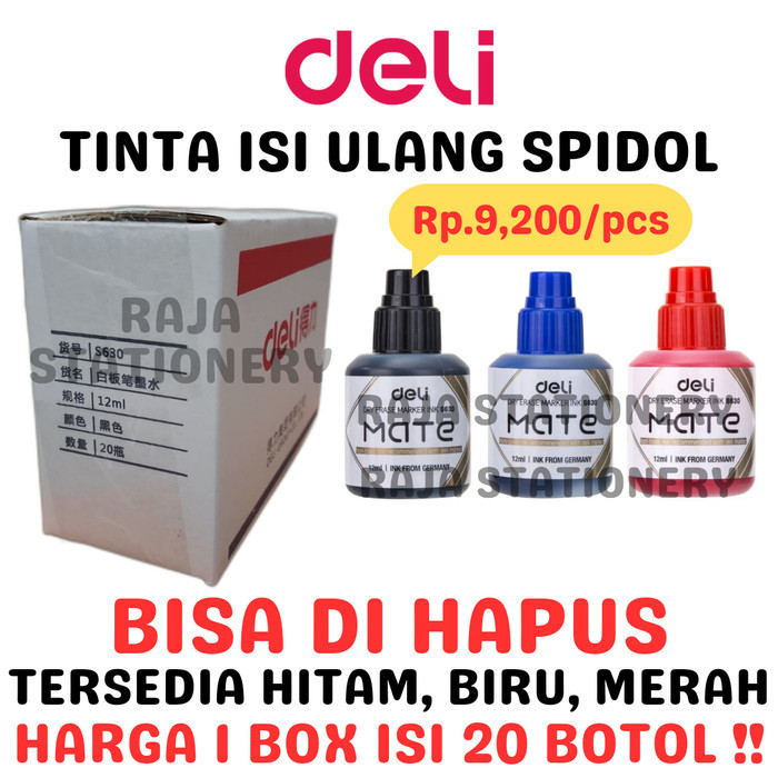 

DELI REFILL WHITEBOARD MARKER ISI ULANG TINTA SPIDOL PAPAN TULIS [BOX]