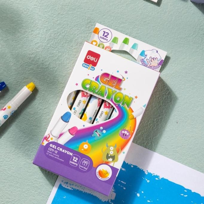 

DELI GEL CRAYON / KRAYON 12 24 WARNA TIDAK MENGOTORI TANGAN EC211