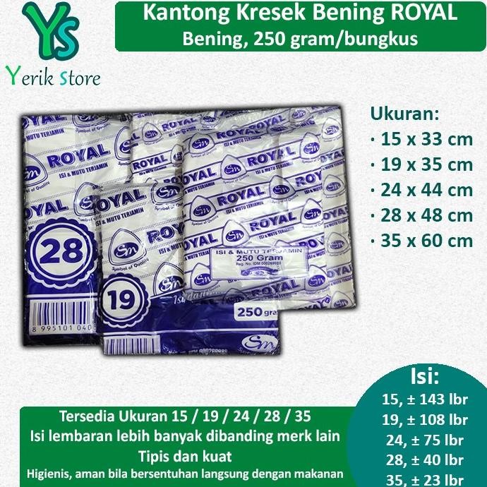 

Produk Terbaik] Kantong Plastik Kresek Bening Royal Ukuran 15 19 24 28 35 ASOY BENING