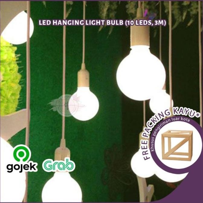 langsung order saja] Lampu Gantung Bohlam Hias Dekorasi Lamaran Led Hanging Light Bulb 3M