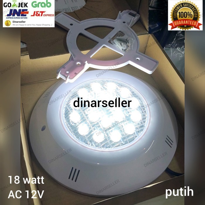 LAMPU KOLAM RENANG LED 18 WATT 18 MATA SWIMMING POOL (PUTIH / WW)