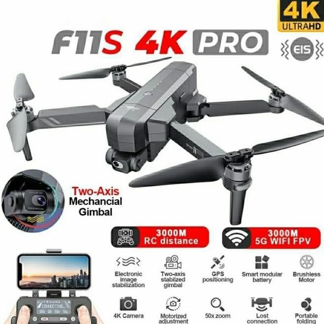 Murah Rc Drone Sjrc F11S 4K Pro & Sjrc F5S Pro+ Gimbal Eis Camera Stabilized