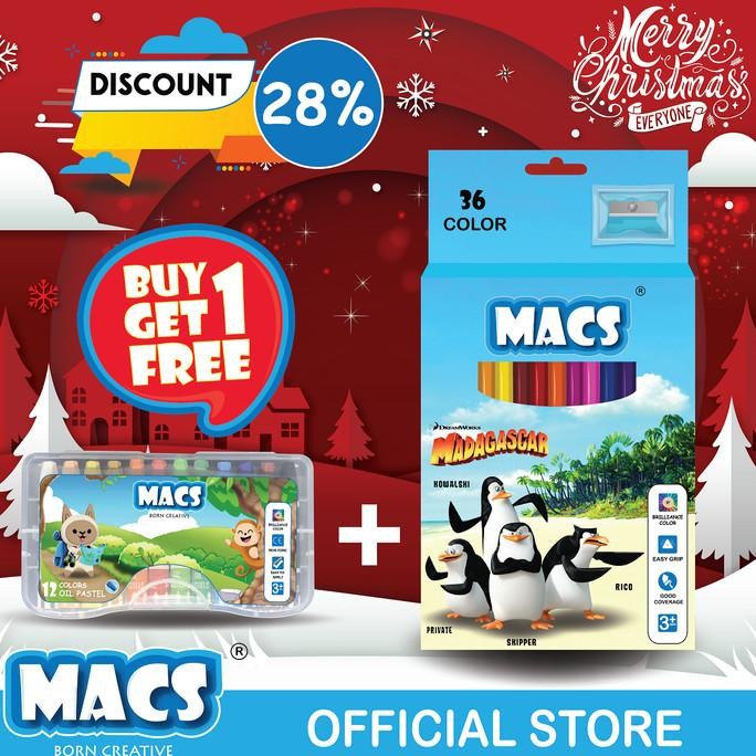 

HOLIDAYBUNDLE 36 MADAGASCAR COLOR PENSIL+12WARNA OILPASTEL CRAYON MACS