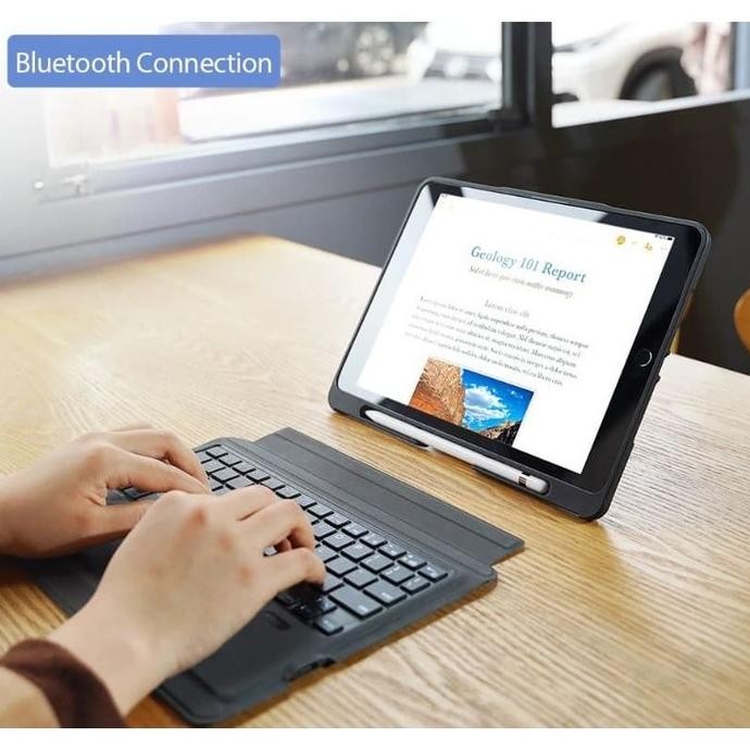 IPAD 7TH IPAD 8TH AIR LEATHER WIRELESS BLUETOOTH KEYBOARD FLIP COVER