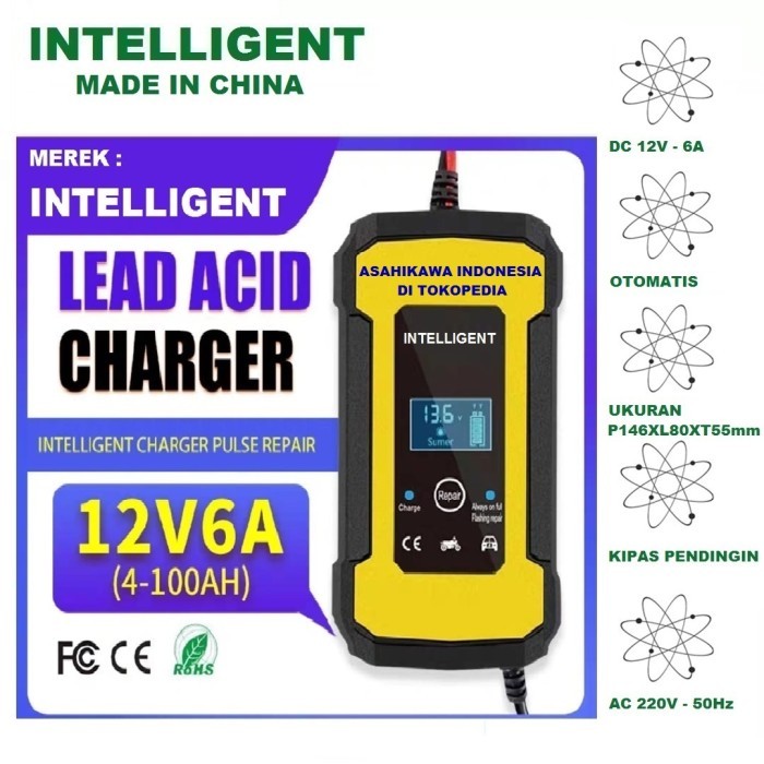 INTELLIGENT FAST CHARGER ACCU CAS AKI MOBIL MOTOR CHARGER AKI OTOMATIS