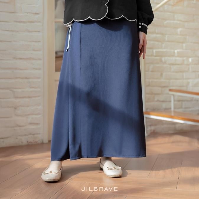 JILBRAVE Ashki Skirt Rok Coquette Aesthetic Cutting A-line dengan Pita Ribbon Korean Style KS