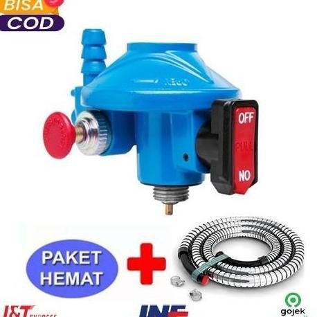 >>>>>] PAKET HEMAT Regulator + Selang BLUE GAS GAZ LPG Bagus Aman Murah SNI