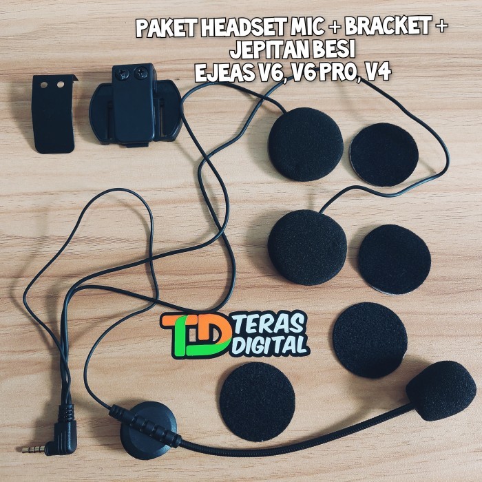 TERLARIS PART CLAMPKIT INTERCOM EJEAS V6, V6 PRO, V4. HEADSET BRACKET KABEL
