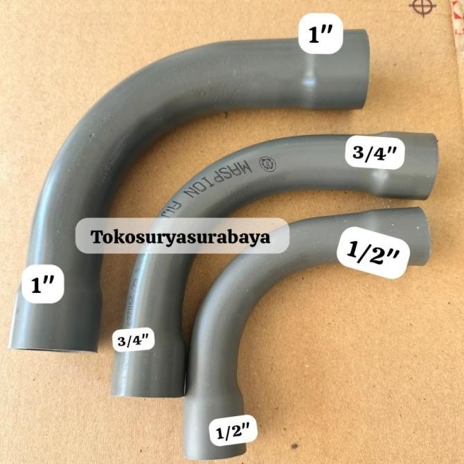 ,,,,,,,] LONG ELBOW 1/2" 3/4" 1" MASPION AW PVC KENI PANJANG 1/2 inch 3/4 1" in dim bock bok boch