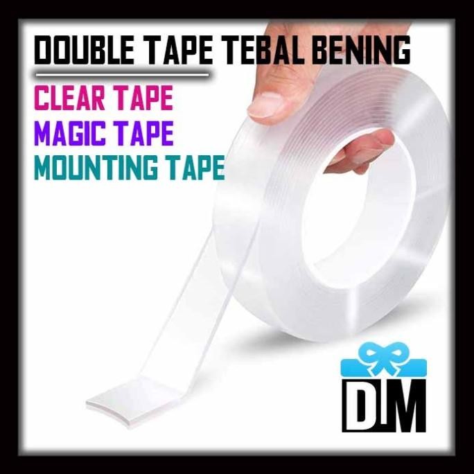 

Ready stock] Double Tape Bening Tebal Transparant Gantungan Barang Tembok Dinding