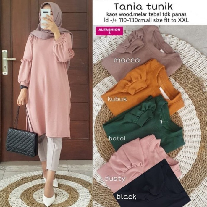 KAOS TUNIK JUMBO BAHAN KAOS WOOD XXL LD 110 SAMPAI 130