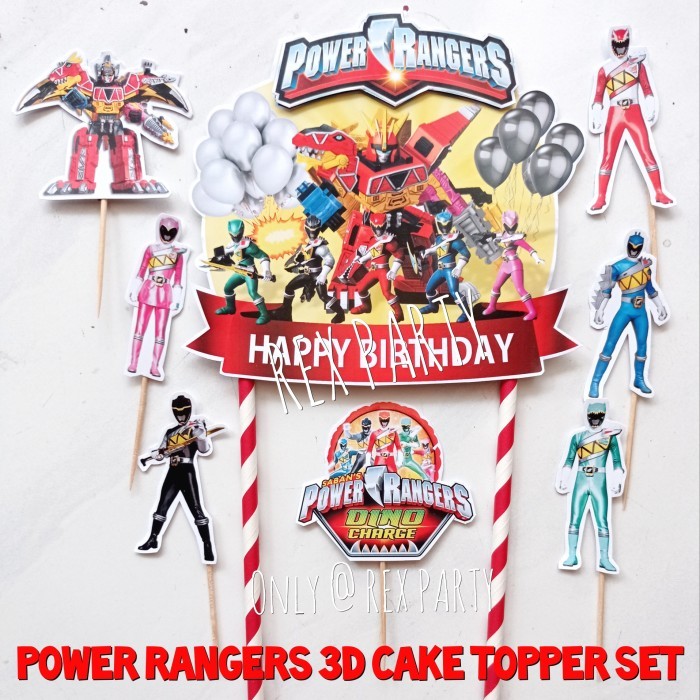 TERBARU Power Rangers Cake Topper/Topper Kue 3D Power Ranger/Power Rangers HOT SALE