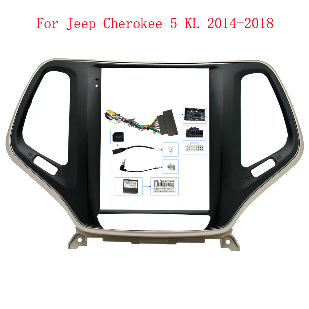 HPS 9.7 Inch Car radio Frame Fascia For Jeep Cherokee 2014 - 2018 Installatio Player Panel Frame 2 D