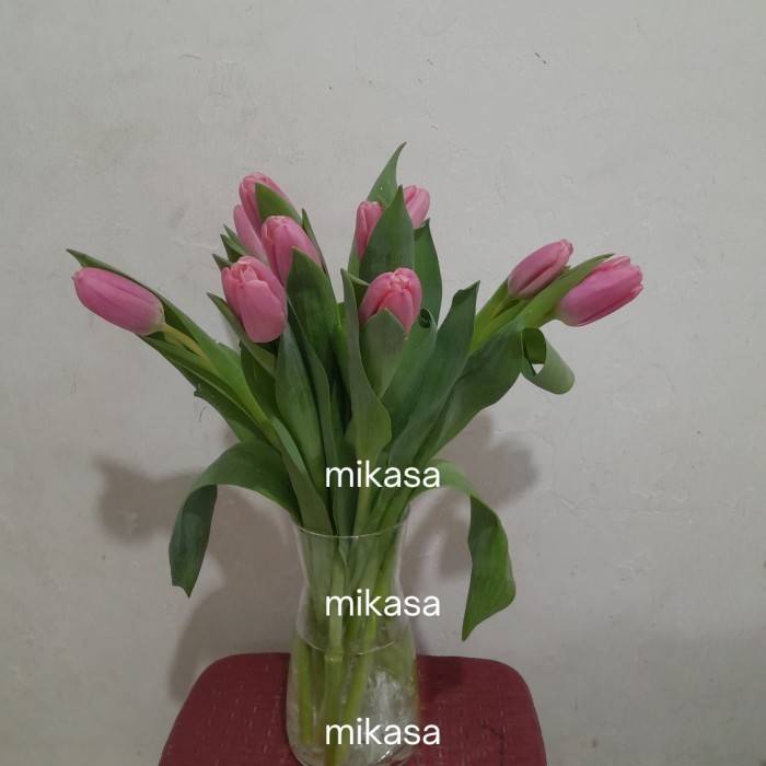 HOT SALE vas bunga kaca bunga tulip asli segar rangkaian cantik